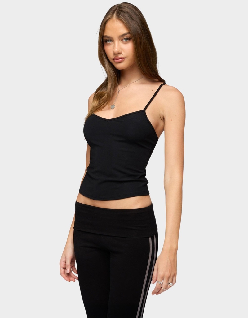 EDIKTED Yolena Ribbed V-Neck Tank Top image number 1