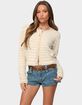 EDIKTED Aria Striped Fuzzy Knit Cardigan image number 1