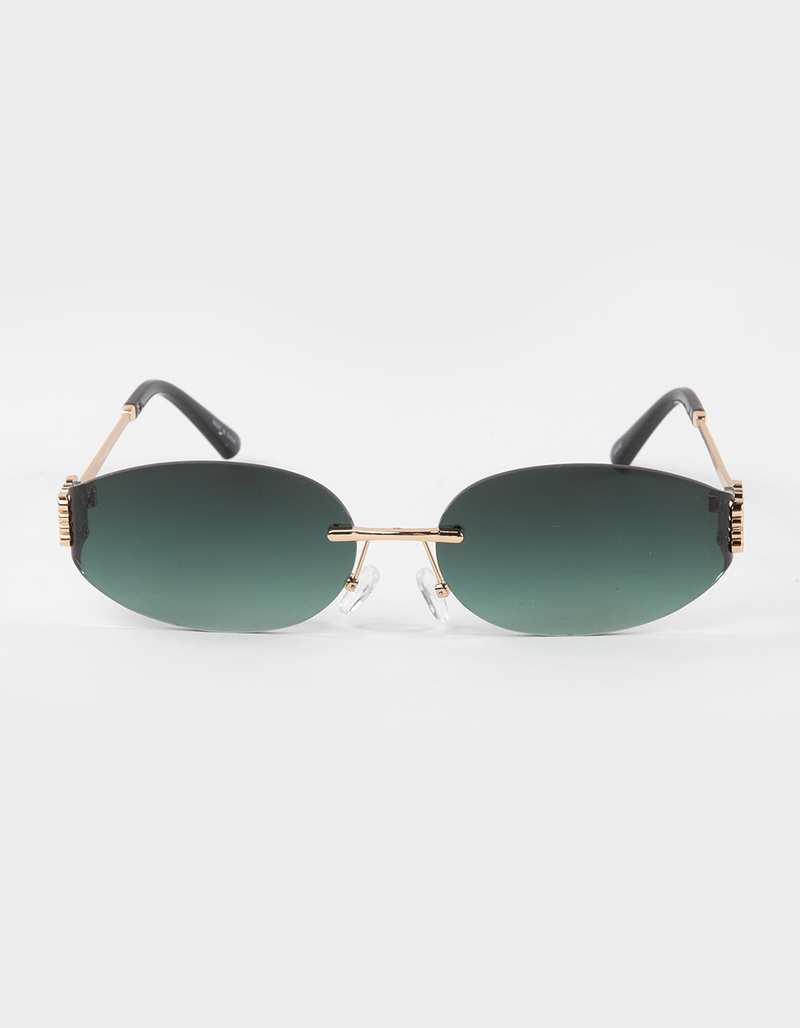 RSQ Oval Rimless Gradient Lens Sunglasses image number 1