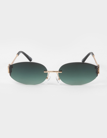 RSQ Oval Rimless Gradient Lens Sunglasses Alternative Image