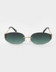 RSQ Oval Rimless Gradient Lens Sunglasses image number 2