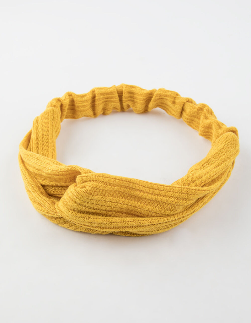 FULL TILT Ribbed Knit Mustard Headwrap image number 0
