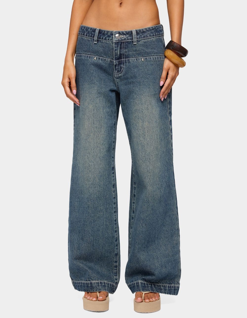 EDIKTED Wyn Studded Low Rise Baggy Jeans image number 0