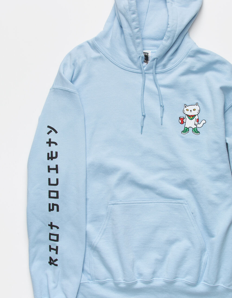 RIOT SOCIETY Sugee Cat Mens Embroidered Hoodie image number 2