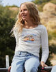 FULL TILT Orange Girls Long Sleeve Baby Tee image number 1