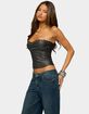 EDIKTED Izara Studded Faux Leather Corset image number 2