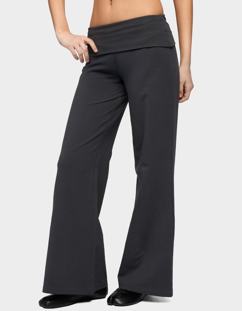 EDIKTED Petite Wide Leg Fold Over Pants image number 1