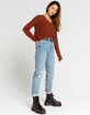 FULL TILT V Neck Womens Rust Sweater image number 4