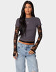 EDIKTED Layered Lace Sleeve Tee image number 1