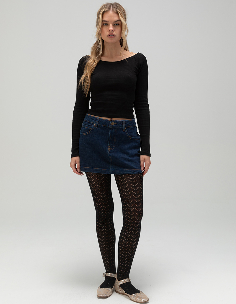 TILLYS Ballet Neck Womens Long Sleeve Top BLACK Tillys