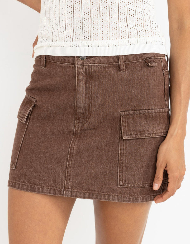 RHYTHM Cargo Womens Denim Mini Skirt image number 1