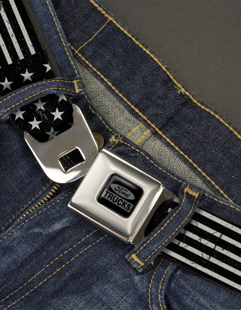 BUCKLE-DOWN Ford Trucks Americana Stars & Stripes Seatbelt Belt image number 1