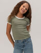 FULL TILT Essentials Girls Ringer Tee image number 2