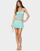 EDIKTED Enya Ruched Ruffle Mesh Mini Skirt image number 4