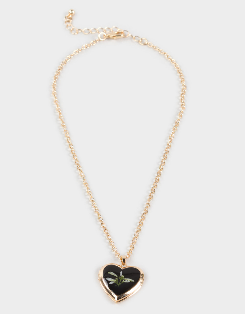 FULL TILT Floral Heart Locket Necklace image number 0