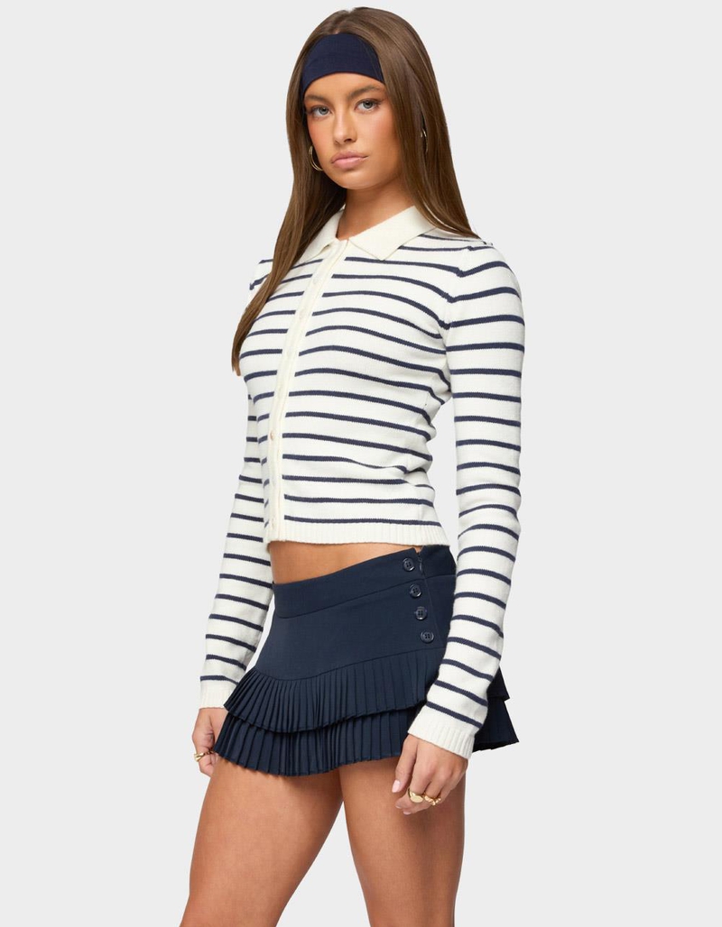 EDIKTED Loreen Striped Knit Cardigan image number 1