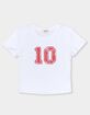 VARSITY 10 Distressed Womens Baby Tee image number 2