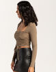 WEST OF MELROSE Ruched Womens Top image number 3