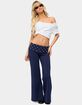 EDIKTED Petite Reeva Polka Dot Foldover Pants image number 5