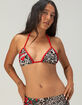 ED HARDY Red Leopard Triangle Bikini Top image number 1