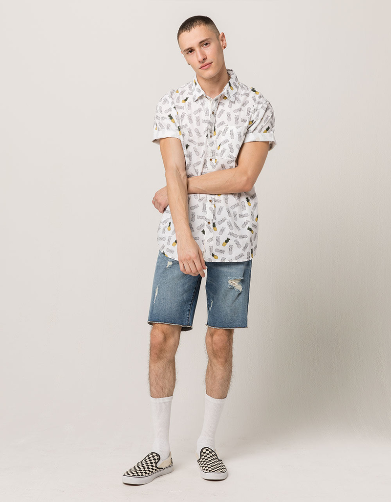 RSQ London Skinny Mens Ripped Denim Shorts image number 1