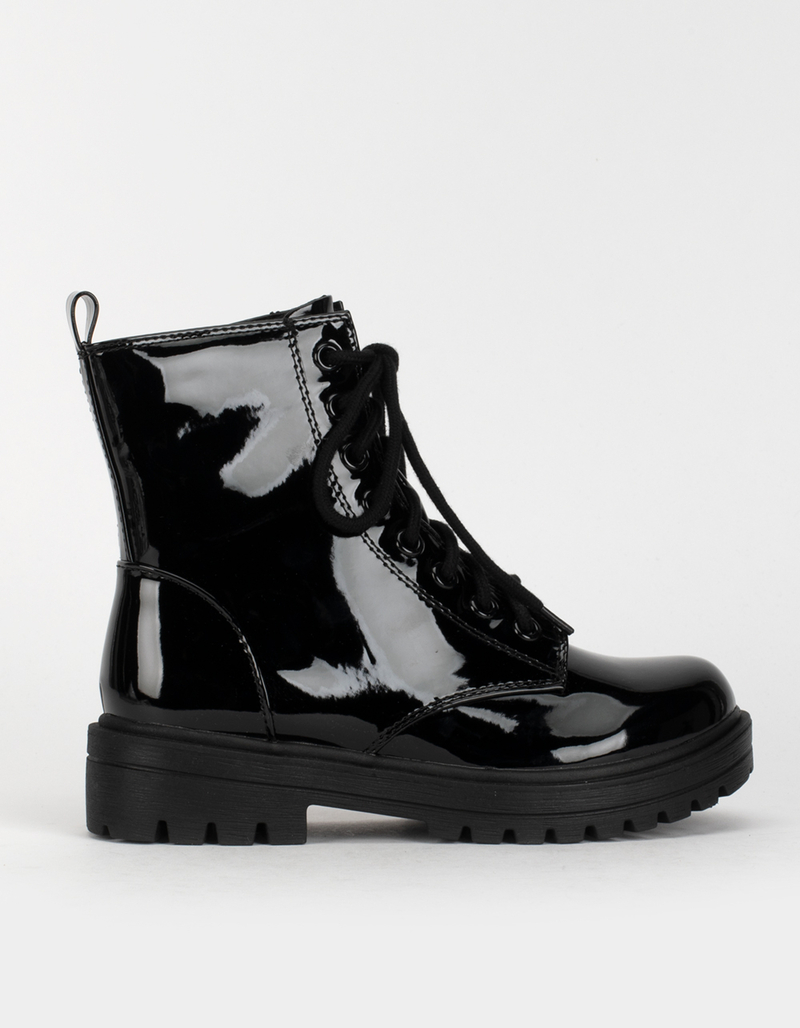 SODA Lug Sole Side Zip Womens Combat Boots image number 1