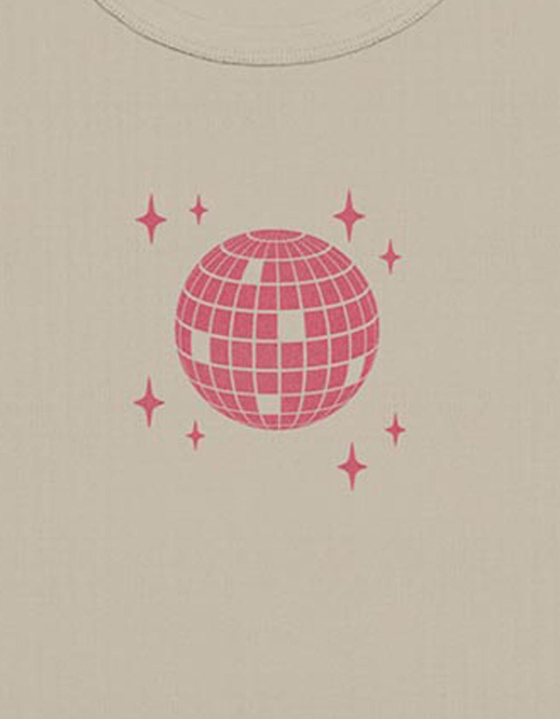 DISCO Pink Sparkle Womens Baby Tee image number 1