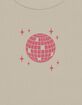 DISCO Pink Sparkle Womens Baby Tee image number 2