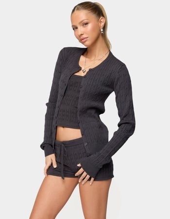 EDIKTED Nella Cable Knit Button Up Cardigan Alternative Image