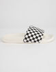 VANS Checkered Black & White Womens Slide Sandals image number 2
