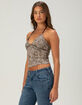 FULL TILT Leopard Print Womens Halter Top image number 4