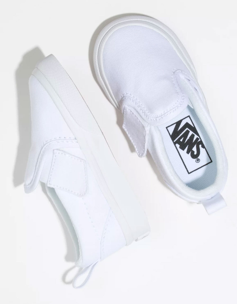 VANS Toddler Slip-On White Velcro Shoes image number 1
