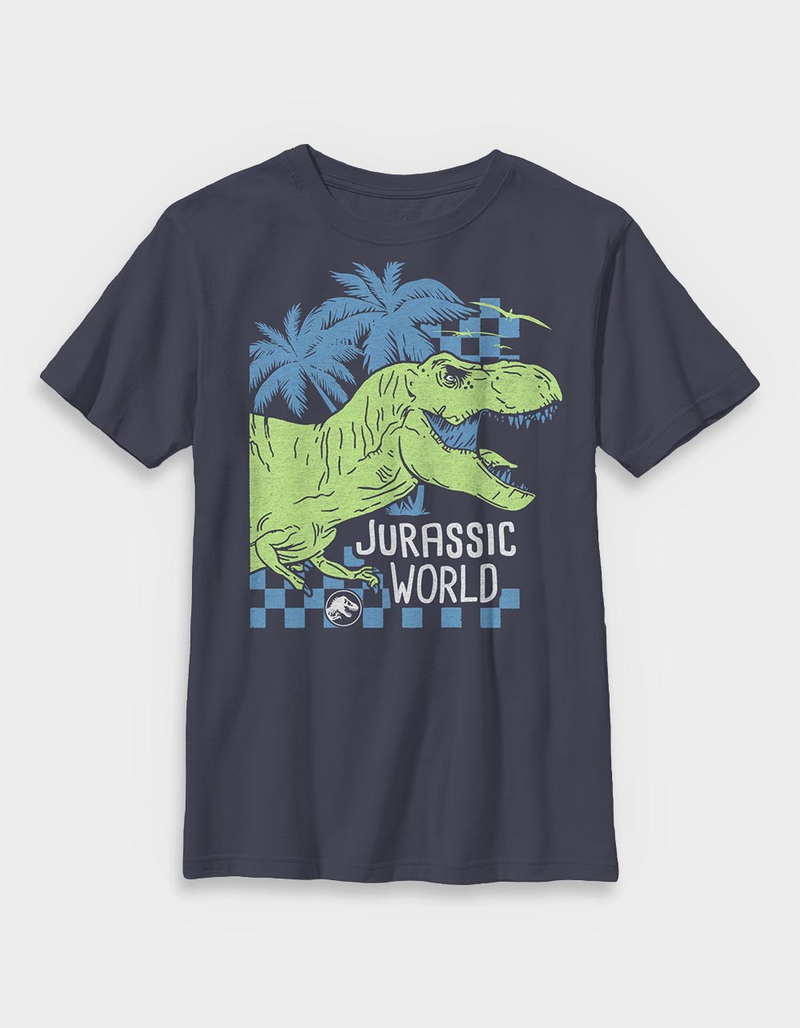 JURASSIC WORLD REBIRTH T-Rex Checker Unisex Kids Tee image number 0