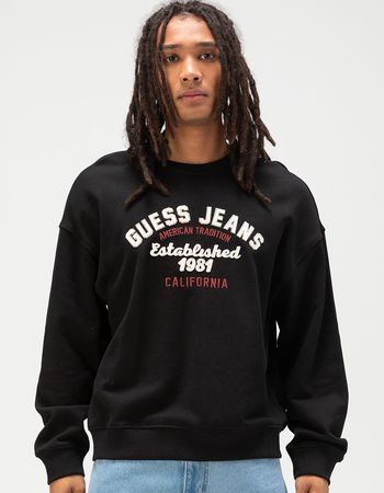 GUESS JEANS Vintage Patch Mens Crewneck Sweatshirt Alternative Image