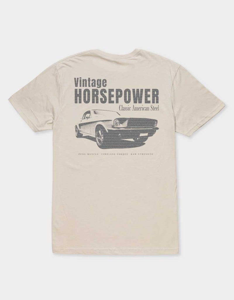 AUTO Vintage Horsepower Unisex Tee - SAND
