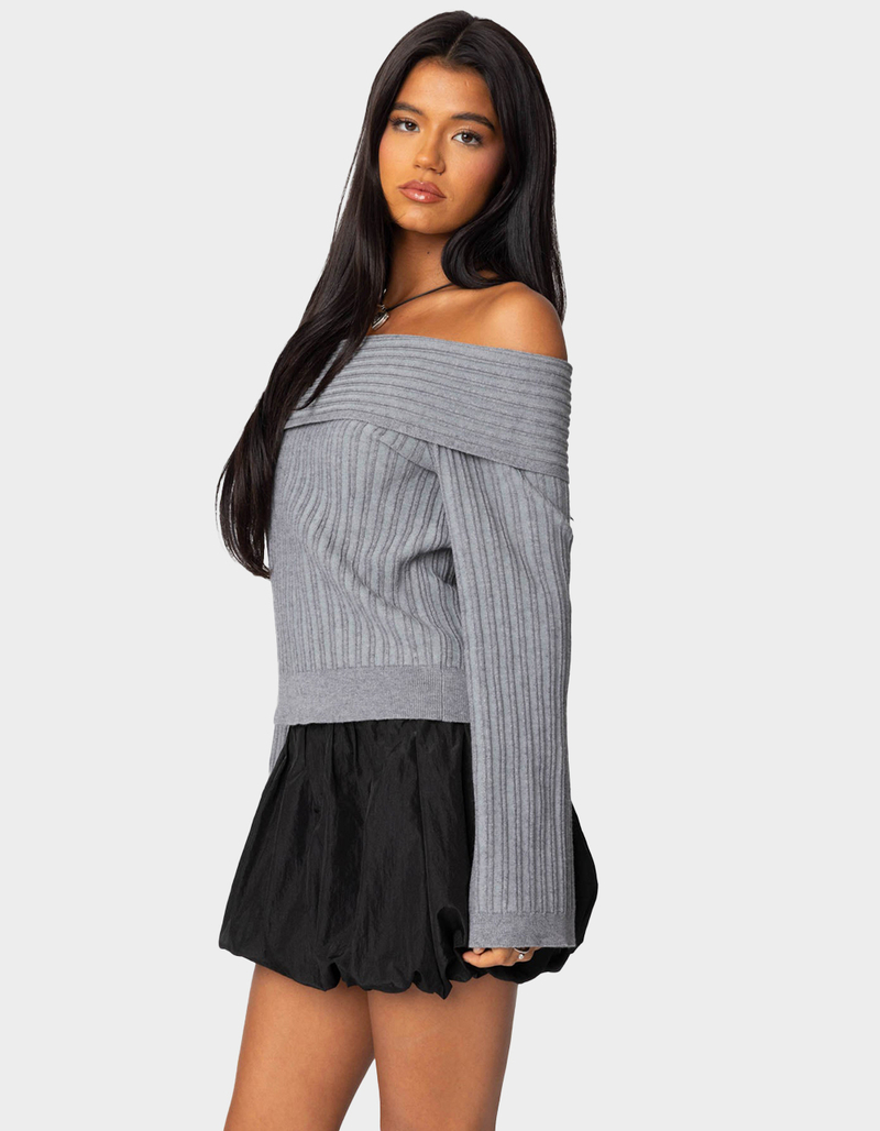 EDIKTED Brandy Fold Over Ribbed Sweater image number 2
