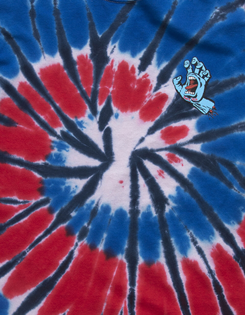 SANTA CRUZ Screaming Hand Mens Tie Dye Tee image number 3