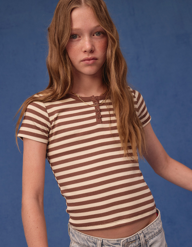 RSQ Girls Stripe Henley Top image number 0