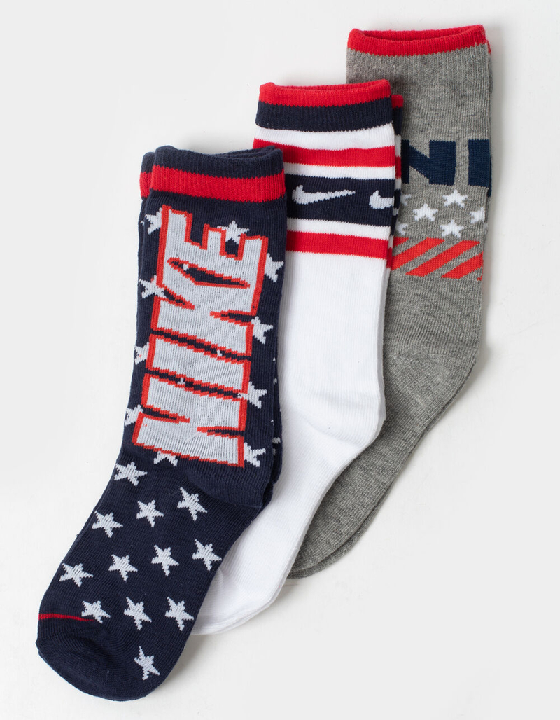 NIKE HBR Americana 3 Pack Boys Crew Socks image number 0