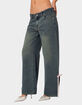 EDIKTED Bow Slitted Vintage Washed Jeans image number 4