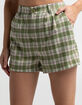 FULL TILT Womens Plaid Pleat Shorts image number 2