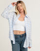 RSQ Womens Lightweight Plaid Boyfriend Shirt image number 1