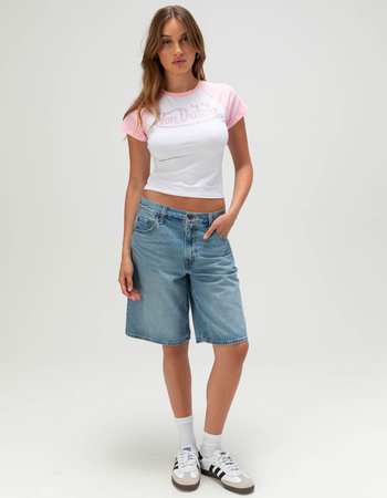 VON DUTCH Rhinestone Womens Raglan Baby Tee Alternative Image