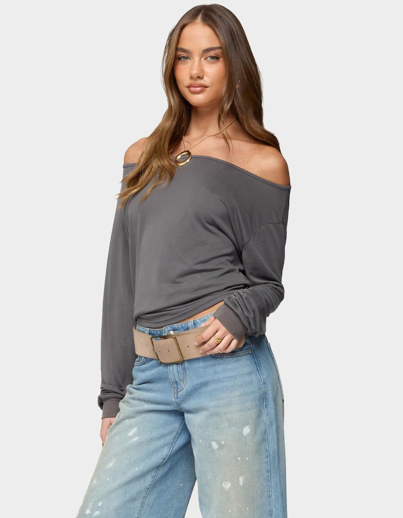 EDIKTED Nannie Off Shoulder Oversized Top image number 1