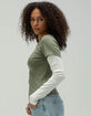 RSQ Womens 2FER Long Sleeve Tee image number 3