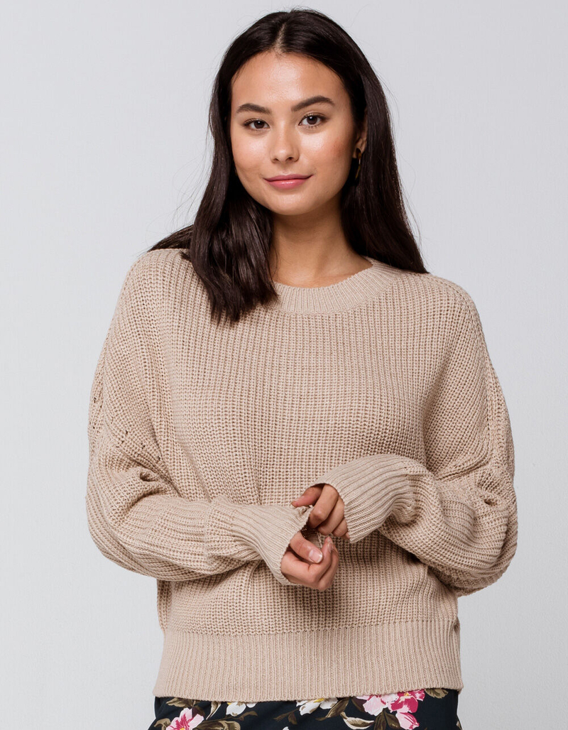 RAG SUPPLY Drop Shoulder Womens Sand Sweater - SAND - XS | Tillys