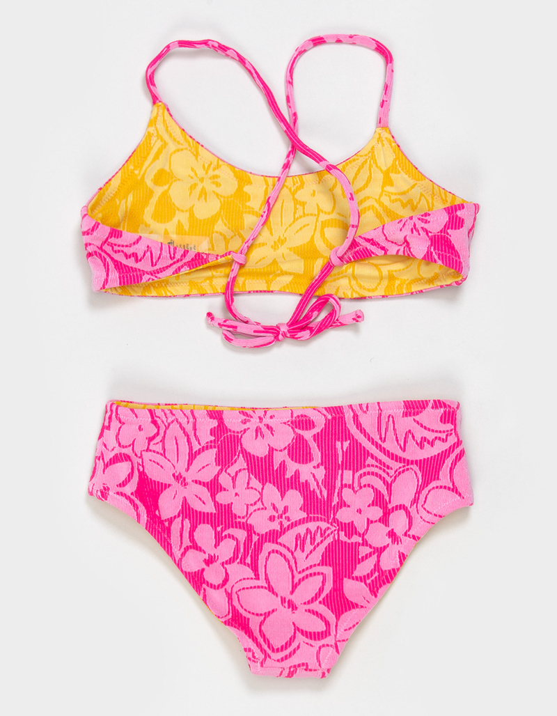 DAMSEL Texture Reversible Girls Bralette Bikini Set image number 2