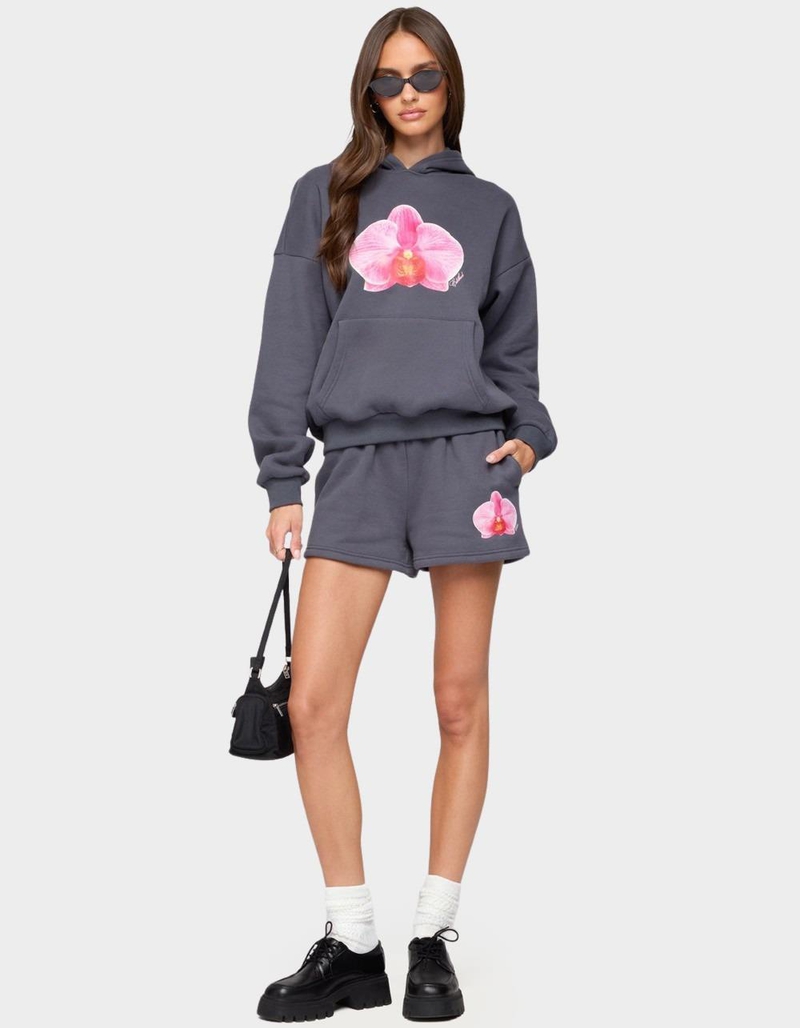 EDIKTED Orchid Babe Sweat Shorts image number 4