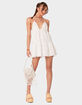 EDIKTED Babydoll Linen Look Mini Dress image number 3