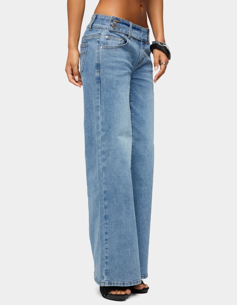 EDIKTED Dale Low Rise Straight Leg Stretchy Jeans image number 1